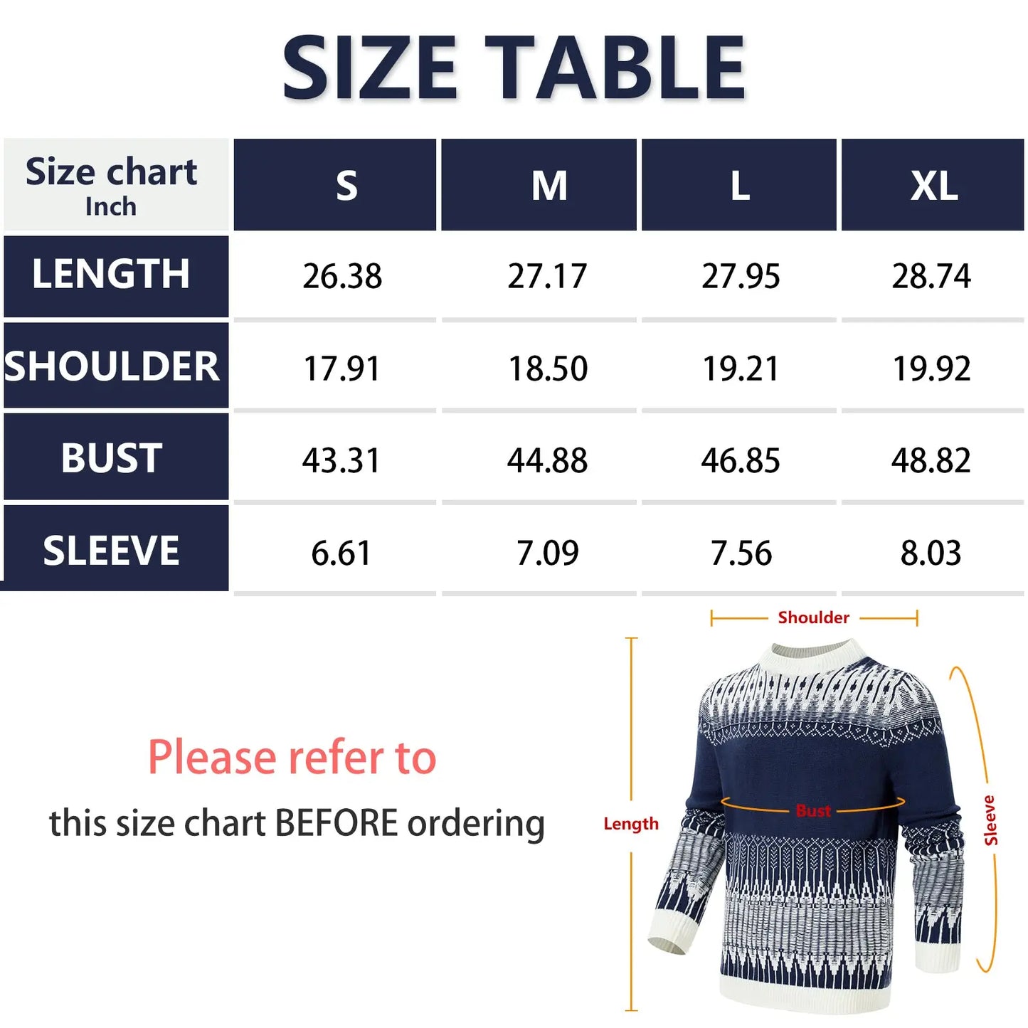 Men'S Crewneck Pullover Sweater Unisex Fair Isle Long Sleeve Knitted Sweater