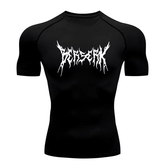 Gym Workout Rash Guard for Men Athletic Quick Dry Compression Shirts Berserk Print Tshirts Tees Tops Undershirts Baselayers