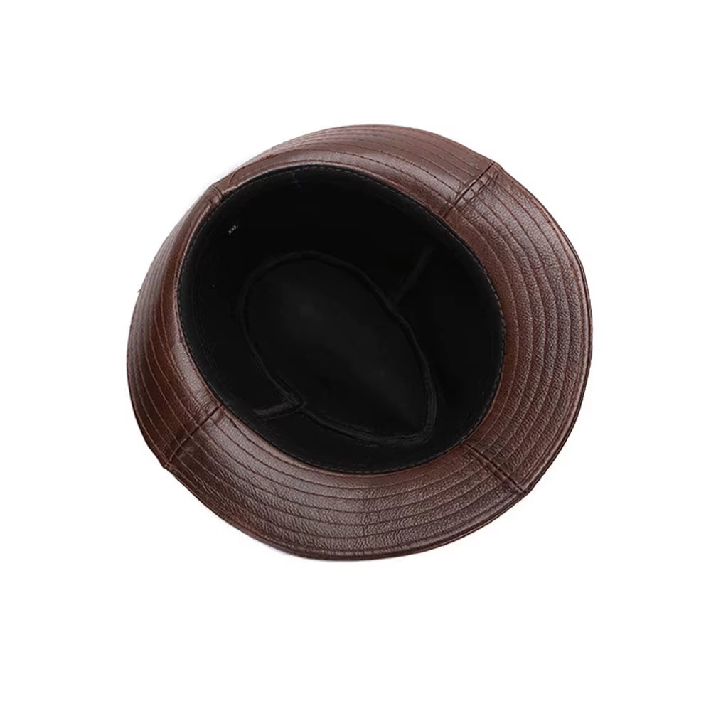 2026 Men Fashion Caps Autumn Winter Warm New Cowboy 100% Real Cowhide Leather Hats Men Real Genuine Cowhide Leather Top Hats