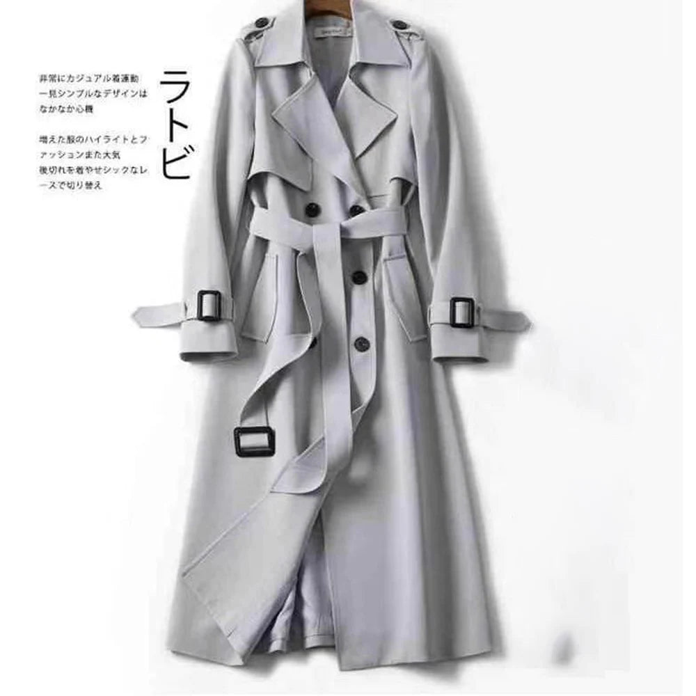Autumn Winter Long Sleeve Trench Coat for Women 2024 Fashion Loose Office Lady Long Outerwears Jacket Coats Female Clothing