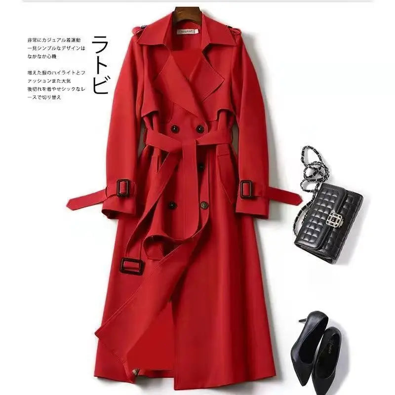 Autumn Winter Long Sleeve Trench Coat for Women 2024 Fashion Loose Office Lady Long Outerwears Jacket Coats Female Clothing