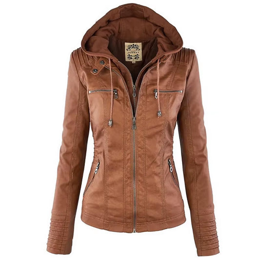 Winter Faux Leather Jacket Women Casual Basic Coats 2025 Ladies Basic Jackets Waterproof Windproof Coats Female Ropa De Mujer