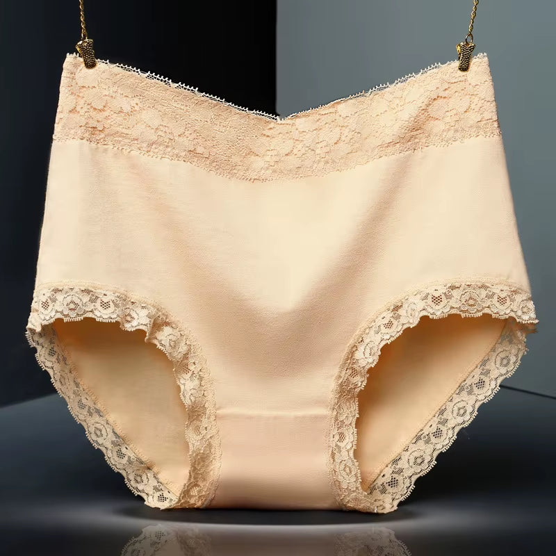 3Pcs/Lot Women'S Panties Lace Underwear for Female Cotton High Waist Briefs plus Size Calcinha Lingeries Panty Ladies Underpant