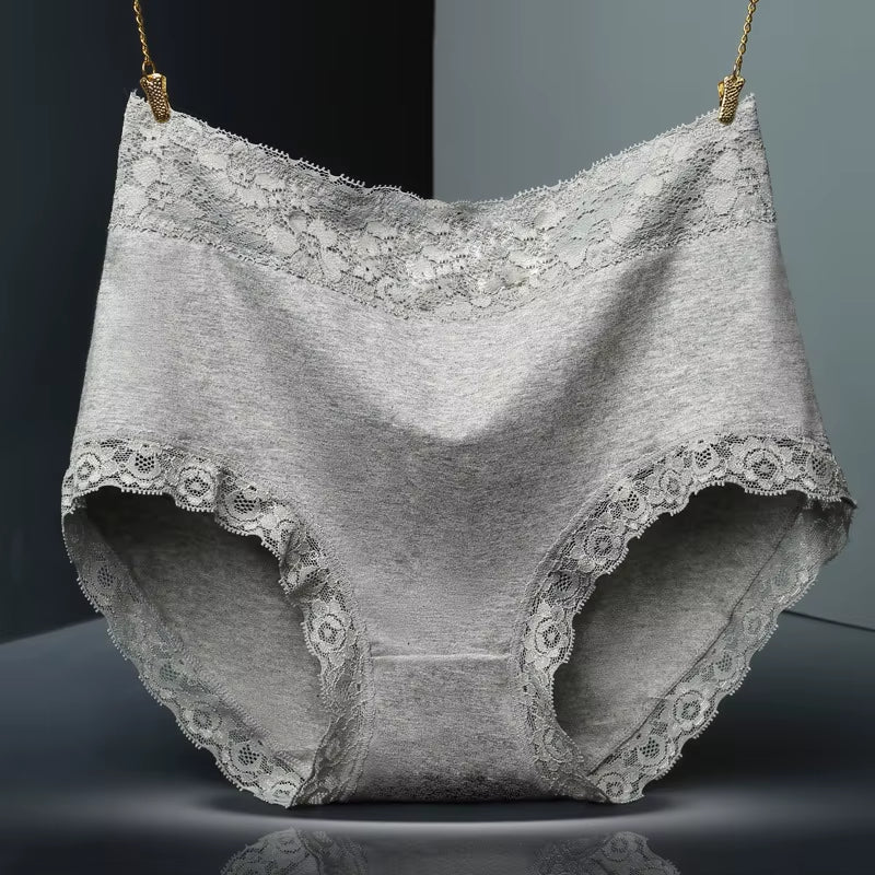 3Pcs/Lot Women'S Panties Lace Underwear for Female Cotton High Waist Briefs plus Size Calcinha Lingeries Panty Ladies Underpant