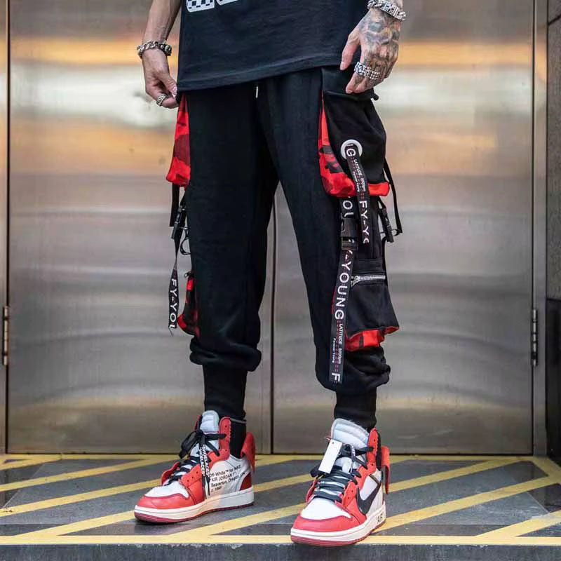 Fashion Men Cargo Pants Y2K Techwear Streetwear Harajuku High Street Hip Hop Jogging Male Trousers Sports Patchwork Clothing