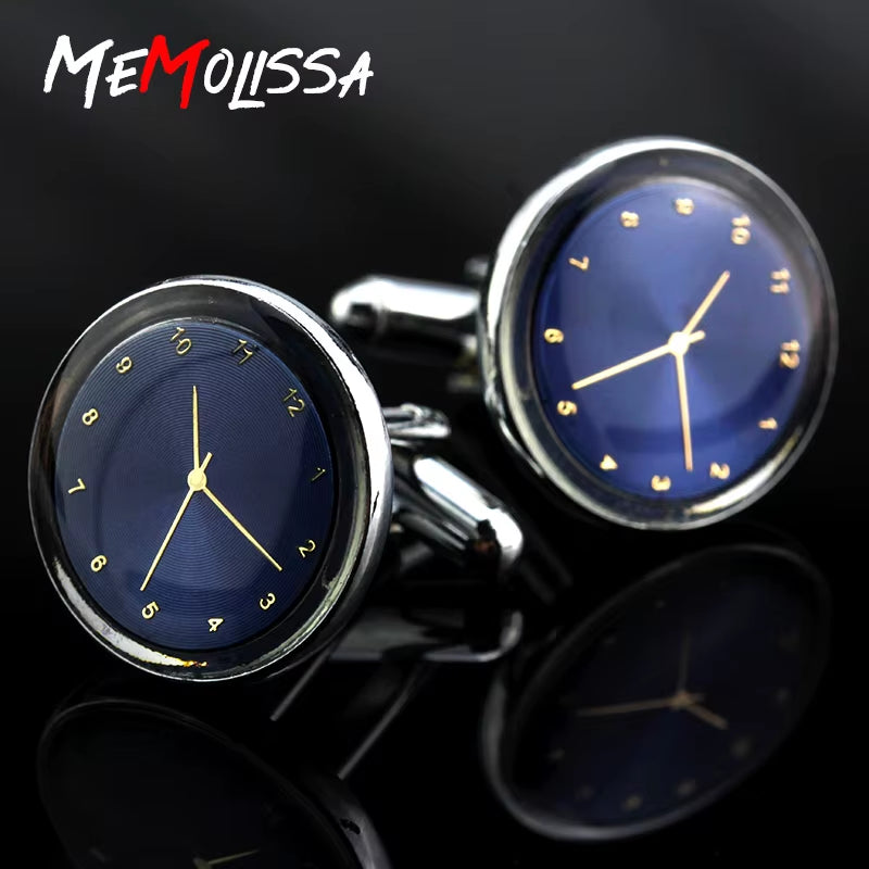 MMS Jewelry Shirt Cufflink for Mens Brand Cuff Buttons Watch Shaped Cuff Link High Quality Wedding Abotoaduras Drop Shipping