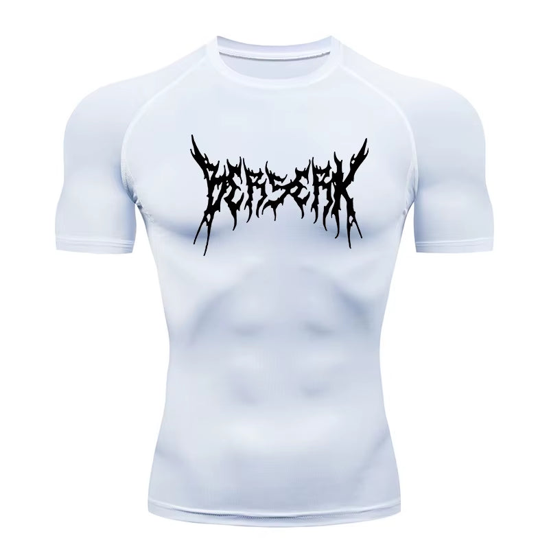 Gym Workout Rash Guard for Men Athletic Quick Dry Compression Shirts Berserk Print Tshirts Tees Tops Undershirts Baselayers