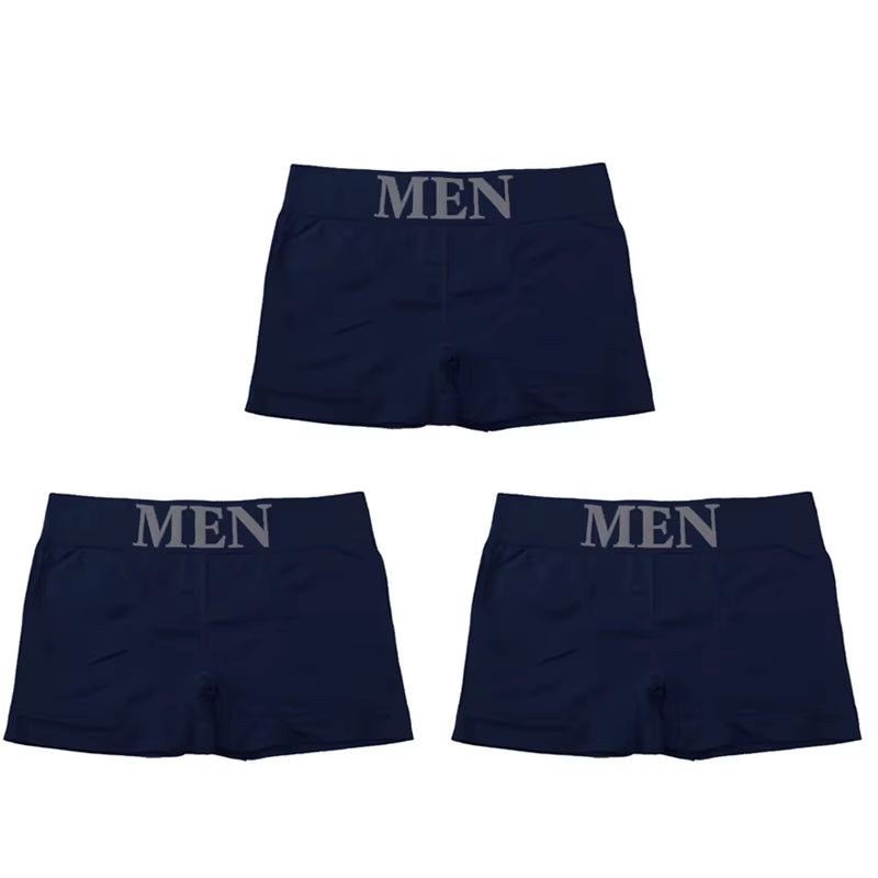 3Pcs/Lot Male Panties Men'S Underwear Boxers Breathable Man Boxer Solid Underpants Comfortable Brand Shorts Black Blue Underwear