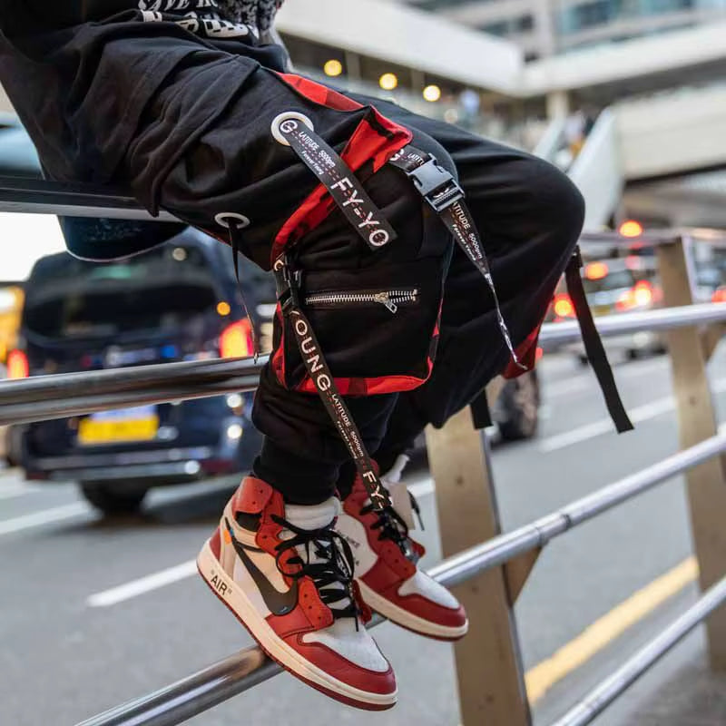 Fashion Men Cargo Pants Y2K Techwear Streetwear Harajuku High Street Hip Hop Jogging Male Trousers Sports Patchwork Clothing