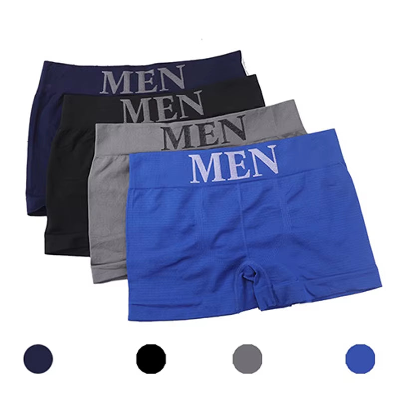 3Pcs/Lot Male Panties Men'S Underwear Boxers Breathable Man Boxer Solid Underpants Comfortable Brand Shorts Black Blue Underwear