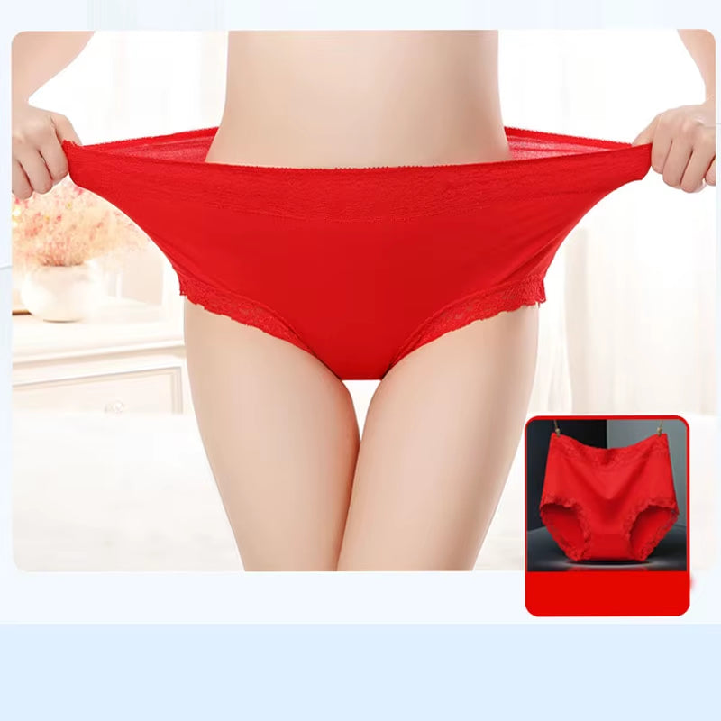 3Pcs/Lot Women'S Panties Lace Underwear for Female Cotton High Waist Briefs plus Size Calcinha Lingeries Panty Ladies Underpant
