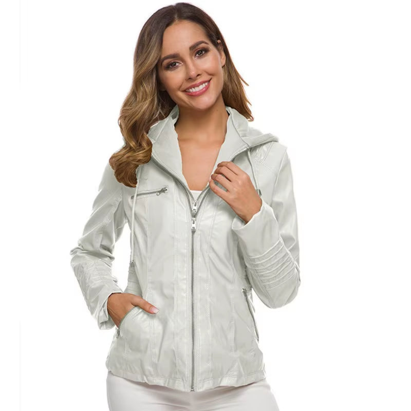 Winter Faux Leather Jacket Women Casual Basic Coats 2025 Ladies Basic Jackets Waterproof Windproof Coats Female Ropa De Mujer
