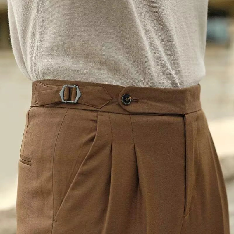 Fashion Solid Color Spring Summer Simple Pant Men Social Trousers Pantalones Hombre Casual Elastic Waist Pant Men Versatile Pant