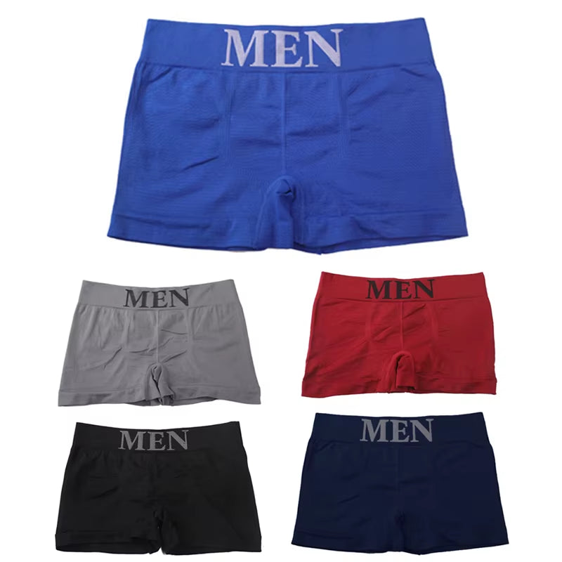 3Pcs/Lot Male Panties Men'S Underwear Boxers Breathable Man Boxer Solid Underpants Comfortable Brand Shorts Black Blue Underwear