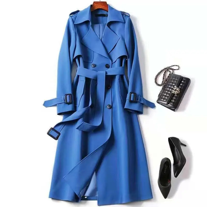 Autumn Winter Long Sleeve Trench Coat for Women 2024 Fashion Loose Office Lady Long Outerwears Jacket Coats Female Clothing