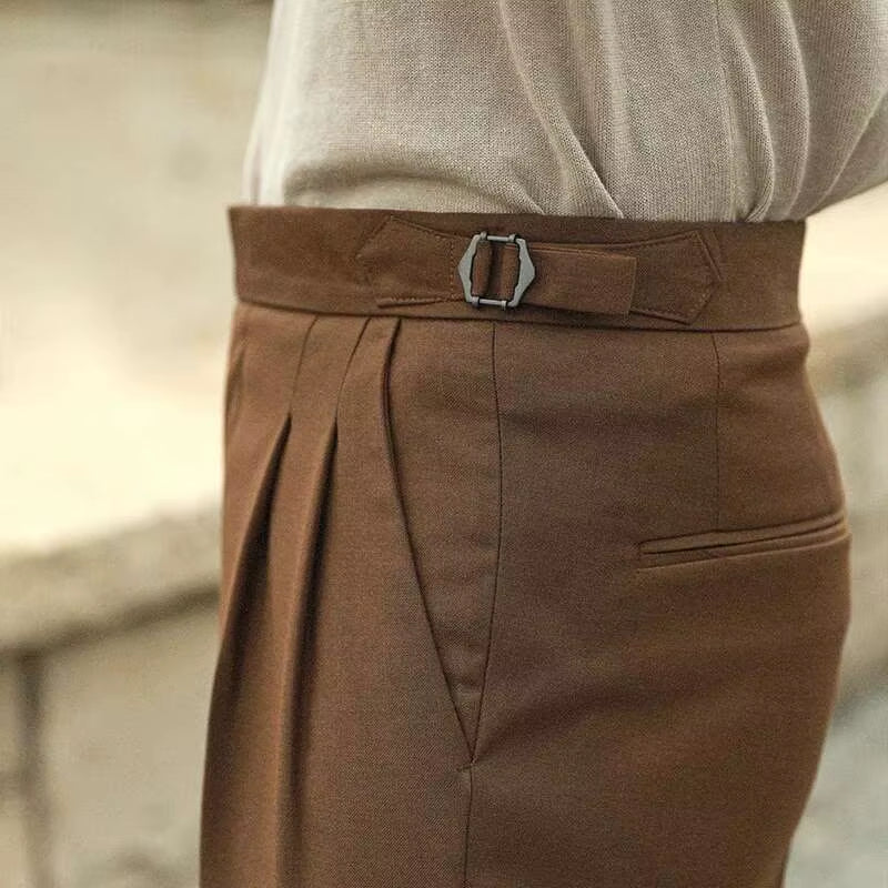 Fashion Solid Color Spring Summer Simple Pant Men Social Trousers Pantalones Hombre Casual Elastic Waist Pant Men Versatile Pant