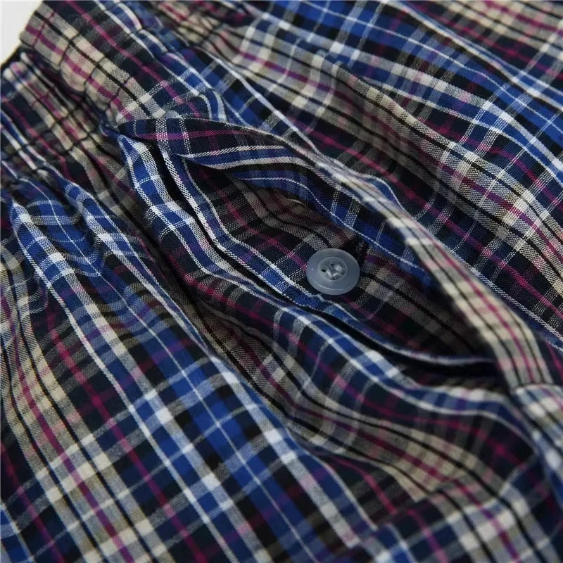 10Pcs/Lot Mens Underwear Boxers Shorts 100% Cotton Underwear Soft Plaid Boxer Male Panties Comfortable Breathable Boxers Mens