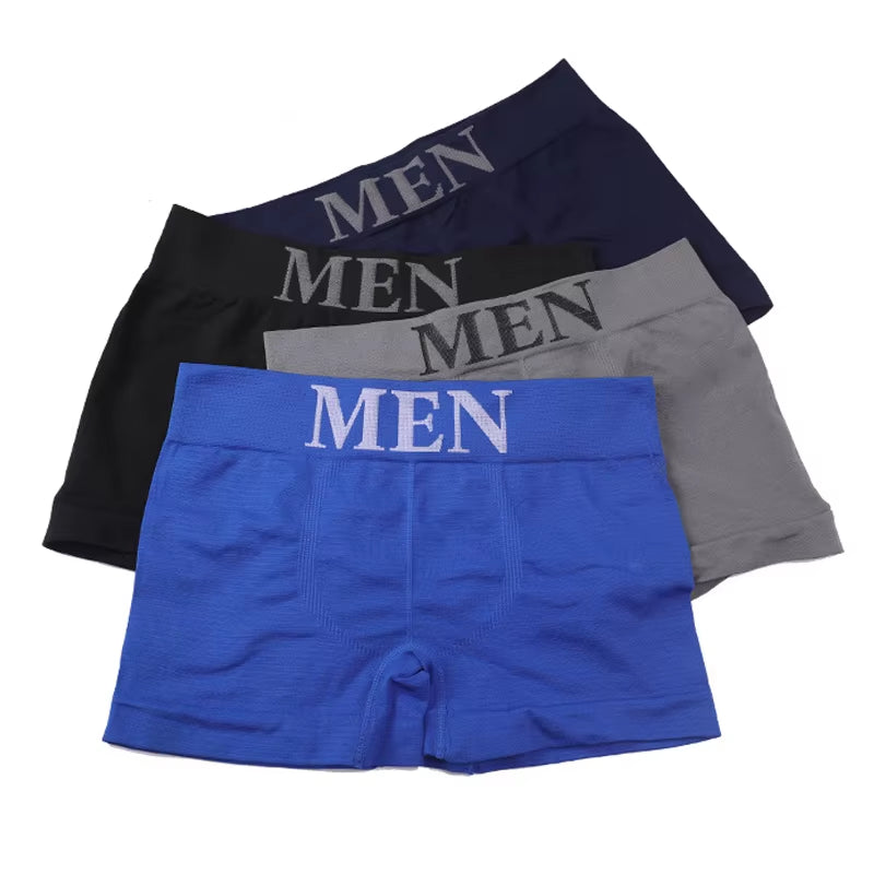 3Pcs/Lot Male Panties Men'S Underwear Boxers Breathable Man Boxer Solid Underpants Comfortable Brand Shorts Black Blue Underwear