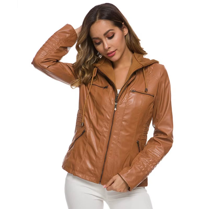 Winter Faux Leather Jacket Women Casual Basic Coats 2025 Ladies Basic Jackets Waterproof Windproof Coats Female Ropa De Mujer