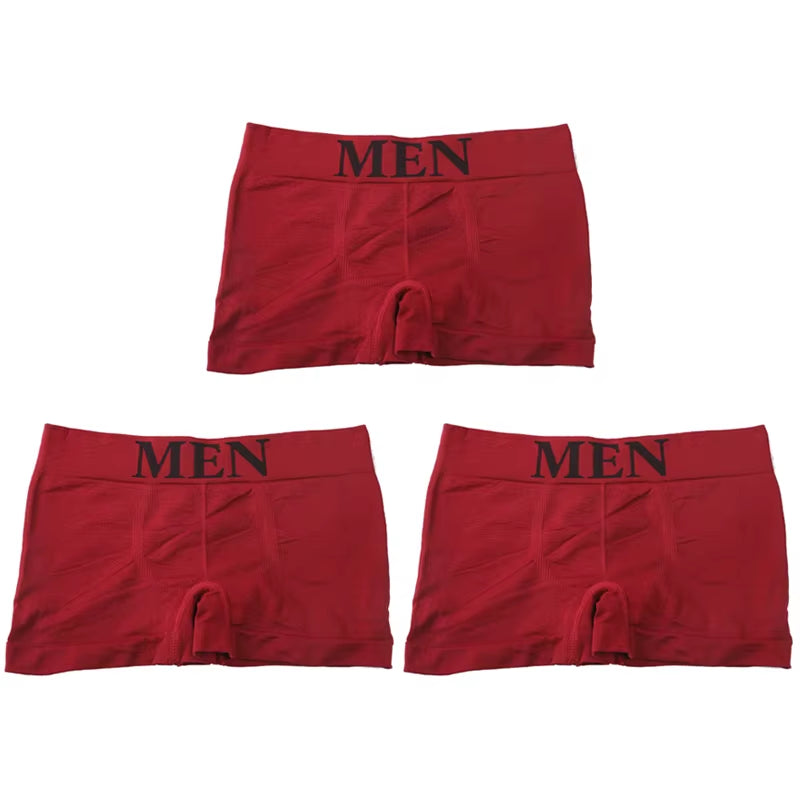 3Pcs/Lot Male Panties Men'S Underwear Boxers Breathable Man Boxer Solid Underpants Comfortable Brand Shorts Black Blue Underwear