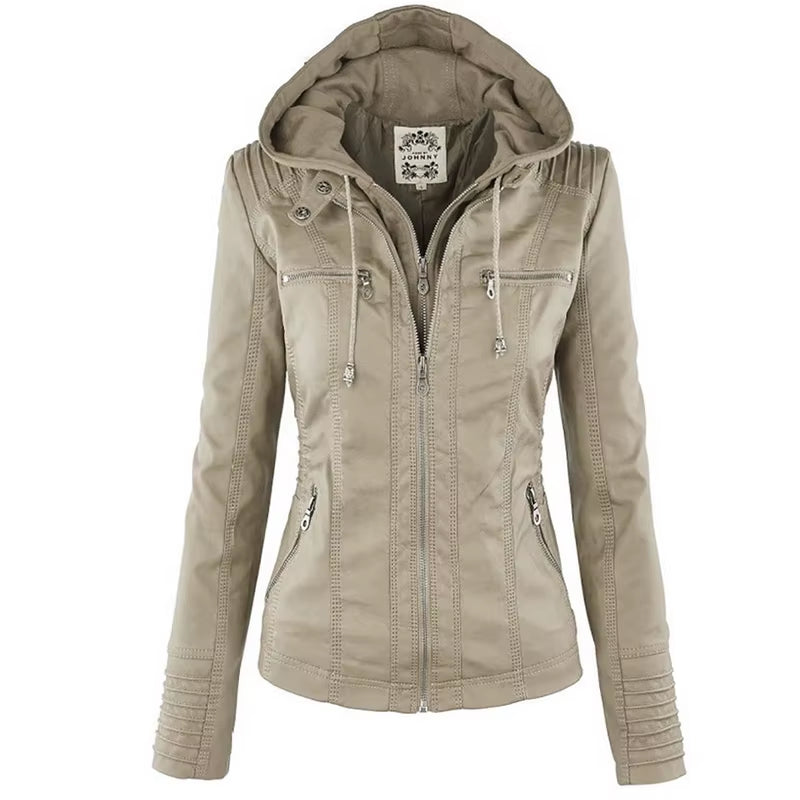 Winter Faux Leather Jacket Women Casual Basic Coats 2025 Ladies Basic Jackets Waterproof Windproof Coats Female Ropa De Mujer