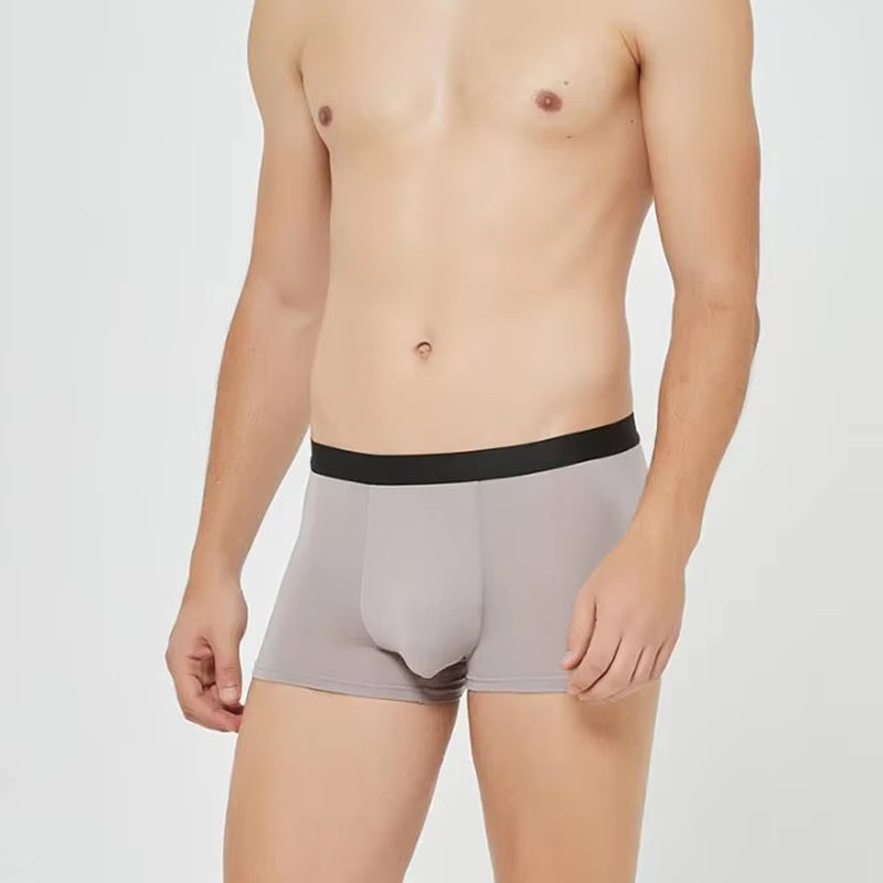 4Pcs Men Boxer Black Mens Panties Underwears Breathable Sexy Male Boxer Solid Underpants Comfortable Underwear Men'S Boxers