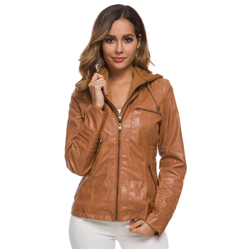 Winter Faux Leather Jacket Women Casual Basic Coats 2025 Ladies Basic Jackets Waterproof Windproof Coats Female Ropa De Mujer